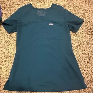 Caribbean blue figs scrub top - slim